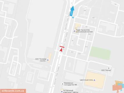 Билборд A в Запорожье Льва Ландау пр-т, 56, в центр схема