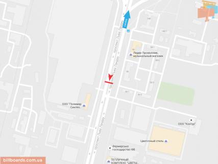 Билборд B в Запорожье Льва Ландау пр-т, 56, из центра схема