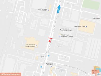 Билборд A в Запорожье Льва Ландау пр-т, 50, в центр схема
