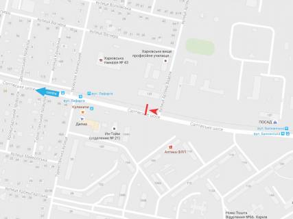 Билборд A в Харькове, 3х6  Салтівське шосе, 123, в центр схема