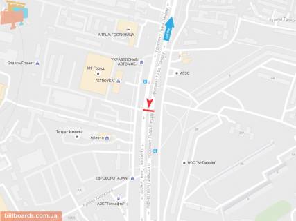 Билборд B в Запорожье Льва Ландау пр-т, 149, из центра схема