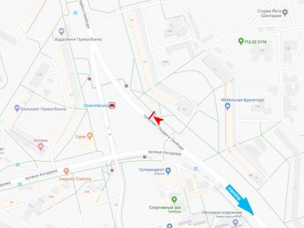 Сiтiлайт A у Дніпро (Дніпропетровськ) Людвига Свободы пр., 34 (остановка "с.м. "Олексеевская") схема