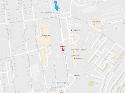 Білборд, Бігборд (Борд)  B у Харкові, 3х6  Клочківська вул. - Лопанська вул., з центру   ( VIP ) схема