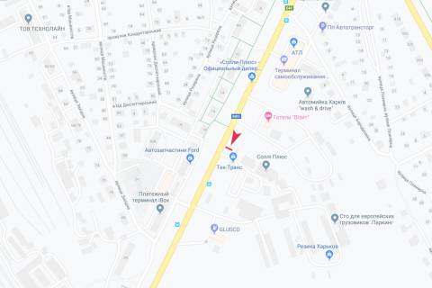 Билборд B в Харькове, 3х6  Мереф'янське шосе, 13, з центру схема