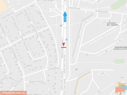 Билборд B в Запорожье Льва Ландау пр-т, 123, из центра схема
