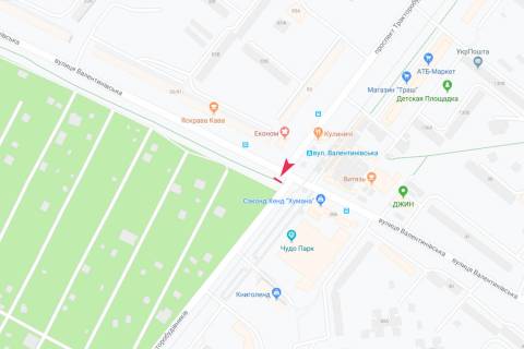 Билборд A в Харькове, 3х6  Тракторобудівників пр-т - Валентинівська вул., в центр схема
