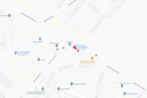 Билборд A в Харькове, 1,24х1,84  Валентинівська вул., 44б схема
