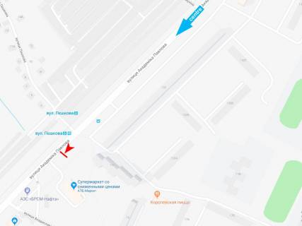 Билборд B в Харькове, 3х6  Академіка Павлова вул., 130-Б, в центр (зуп. Редькіна (Пєшкова)) схема