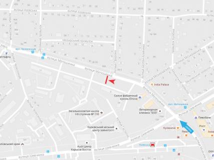 Билборд B в Харькове, 3х6  Матюшенка вул.,3, в центр схема