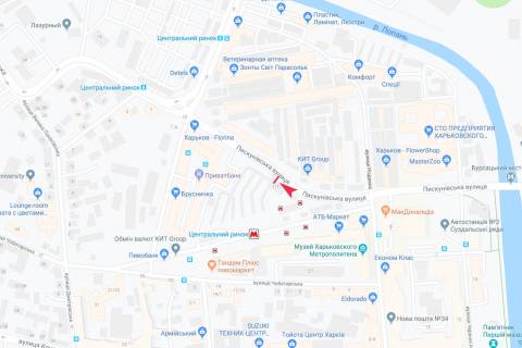 Билборд B в Харькове, 3х6  Пискунівська вул., 11, з центру схема