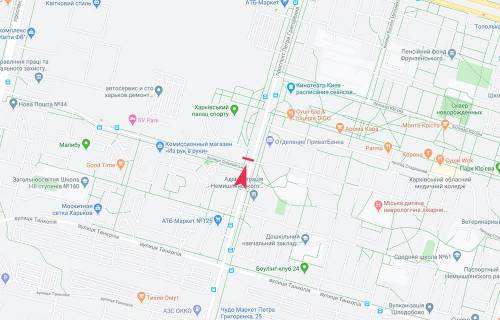 Билборд B в Харькове, 3х6  Петра Григоренка пр-т, 2 - Олімпійська вул., в центр схема