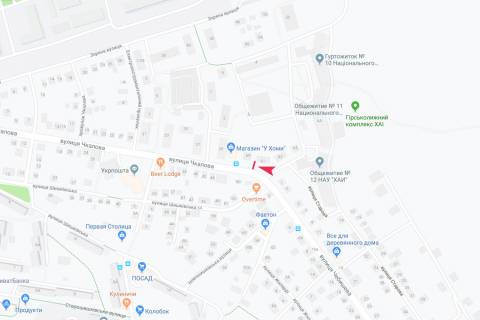 Білборд, Бігборд (Борд)  A у Харкові, 3х6  Вадима Манька (Чкалова) вул., 61, в центр схема