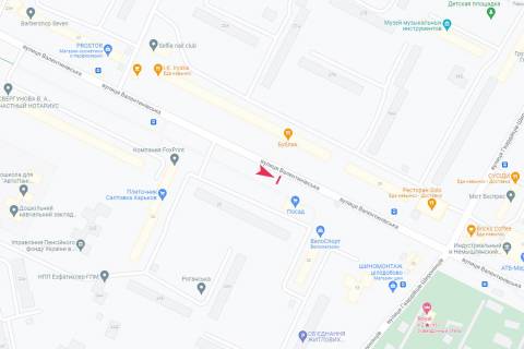 Билборд A в Харькове, 3х6  Валентинівська вул., 26 схема