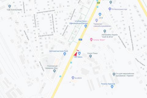 Билборд A в Харькове, 3х6  Мереф'янське шосе, 13, в центр схема