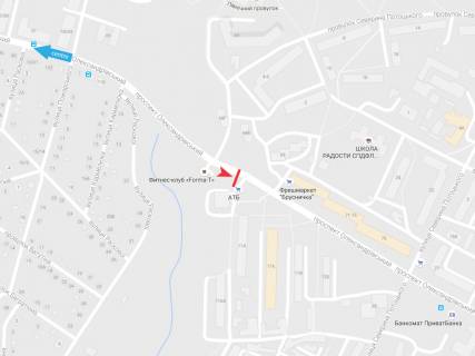 Білборд, Бігборд (Борд)  A у Харкові, 3х6  Олександрівський пр-т., 112, з центру схема