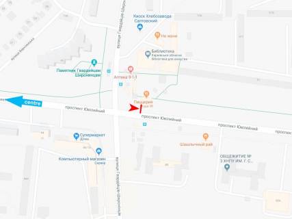 Ситилайт B в Харькове, 1,24х1,84  Ювілейний пр-т, 49/8 (1) (зупинка Гвардійців-Широнінців), з центру схема