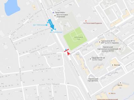 Сiтiлайт A у Харкові, 1,24х1,84  Клочківська вул., - вул. Отакара Яроша (зупинка вул. Вартових Неба (Тобольська)) схема