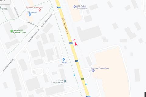 Билборд A в Харькове, 3х6  Аерокосмічний (Гагаріна) пр-т - Атонова (Аерофлотська) вул., 2, в центр схема