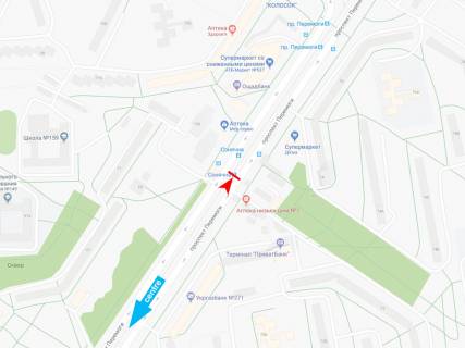 Сiтiлайт A у Запоріжжі Победы пр., 74 (остановка "Солнечная") схема