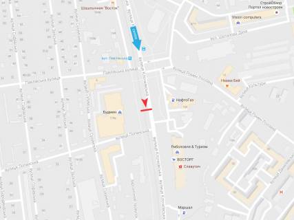 Билборд A в Харькове, 3х6  Клочківська вул., 119а, в центр   ( VIP ) схема