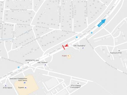 Билборд B в Харькове, 3х6  Льва Ландау пр-т, 55, з центру схема