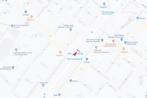 Сiтiлайт B у Харкові, 1,24х1,84  Тракторобудівників, 89 (зупинка 606-й мікрорайон), в центр схема