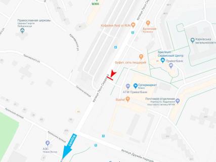 Билборд B в Харькове, 3х6  Леся Сердюка вул., 36, в центр  (Класс) схема