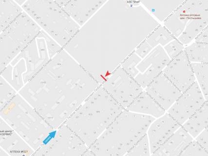 Билборд A в Харькове, 3х6  Любові Малої пр-т,53, з центру схема