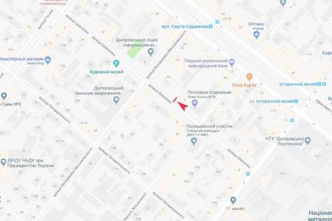 Бэклайт A в Днепр (Днепропетровск), 2.3x3.14  Шевченка вул., 6а схема