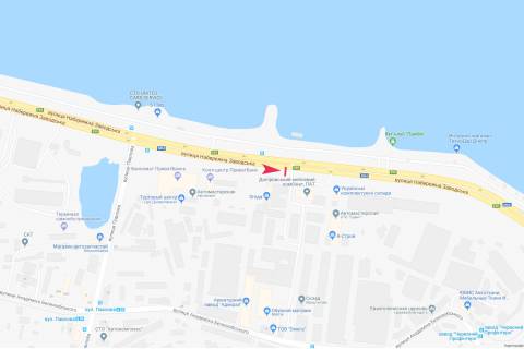 Білборд, Бігборд (Борд)  A у Дніпро (Дніпропетровськ), 3x6  Набережна Заводська ., 7 (Рух транспорту до Центру. Меблева фабрика "Прогрес") схема