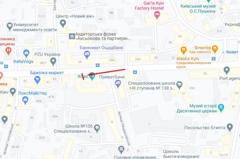 Брандмауэр A в Киеве вул. Січових Стрільців, 37-41 схема