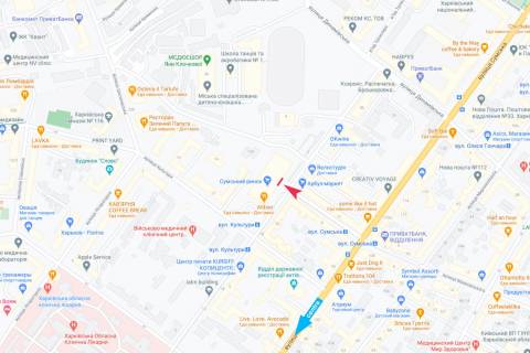 Билборд A в Харькове, 11,56 х 5,760  Культури вул., 8 - Маяковського вул., Трінклера вул., Сумський ринок, (ресторан АльтБір AltBier) схема