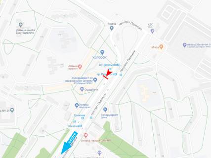 Билборд A в Харькове, 3х6  Перемоги пр-т, 75-А, в центр схема