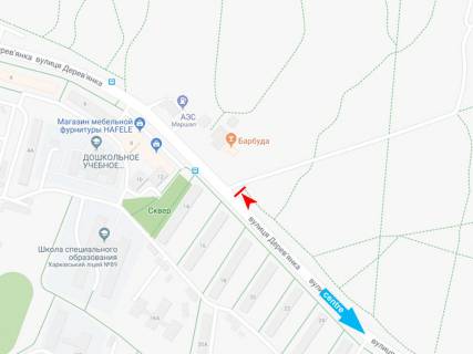 Білборд, Бігборд (Борд)  A у Дніпро (Дніпропетровськ), 3х6  Дерев'янка вул. (навпроти б. № 16), з центру схема
