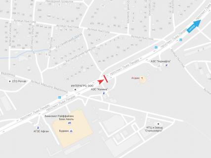 Билборд A в Харькове, 3х6  Льва Ландау пр-т, 43, в центр схема