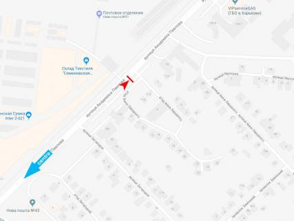 Призма A в Днепр (Днепропетровск), 3х6  Академіка Павлова вул. - Івана Зарудного вул., з центру - 373357 схема