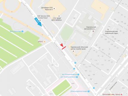 Билборд B в Харькове, 3х6  Клочківська вул., 366, в центр схема