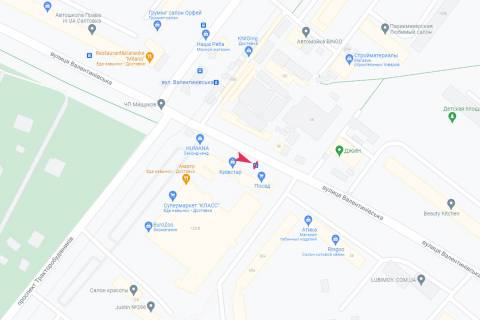Билборд A в Харькове, 1,24х1,84  Валентинівська вул., 38-Б схема