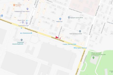 Билборд B в Днепр (Днепропетровск), 3x6  Криворізька вул., 10 схема
