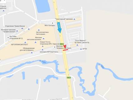 Білборд, Бігборд (Борд)  B у Харкові, 3х6  Окружна дорога (3)_авторинок Лоск, до міста схема