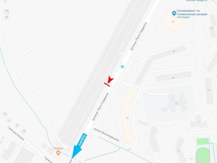 Ситилайт A в Харькове, 1,24х1,84  Леся Сердюка вул. (навпроти будинку № 50) (зупинка м-р Північна Салтівка - 3), в центр схема