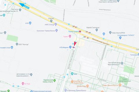 Сiтiлайт A у Харкові, 1,24х1,84  Петра Григоренка пр-т, 2/144 (зупинка ст. м. Палац Спорту), з центру схема