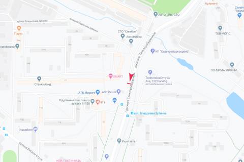 Билборд A в Днепр (Днепропетровск), 3х6  Тракторобудівників пр-т, 79/42-а, в центр схема