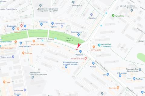 Билборд B в Харькове, 3х6  23 Серпня вул., 48, в центр схема