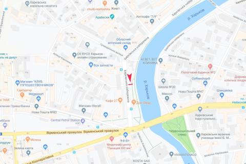 Беклайт B у Харкові, 3,1х2,2  Харківська набережна, 2-а - Миколаївська (Короленка) вул., в центр схема