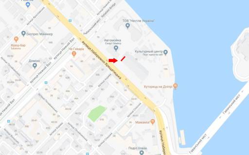 Брандмауэр A в Киеве Набережно-Хрещатицька вул., 10 (у напрямку до Поштової площі, в центр) схема