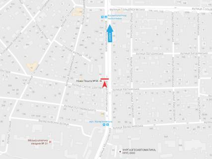 Билборд B в Харькове, 3х6  Москалівська (Жовтневої Революції) вул., 92, в центр схема