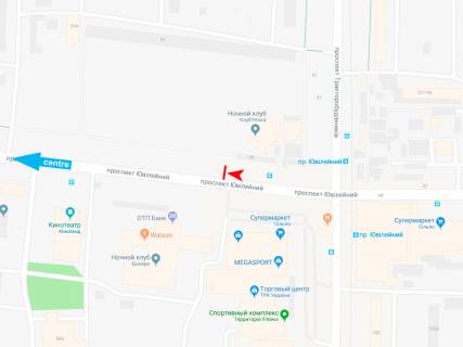 Билборд A в Харькове, 3х6  Ювілейний пр-т, 55-А, в центр (ТРК Україна) схема