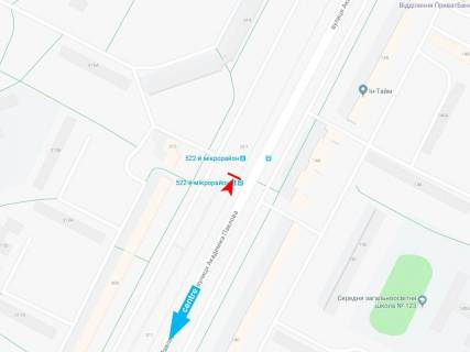 Сiтiлайт B у Харкові, 1,24х1,84  Академіка Павлова вул., 317 (зупинка 522й м-р), з центру схема