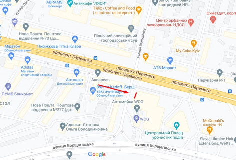 Брандмауэр A в Киеве вул. Шолуденка (перетин просп. Берестейський та вул. Борщагівської) схема